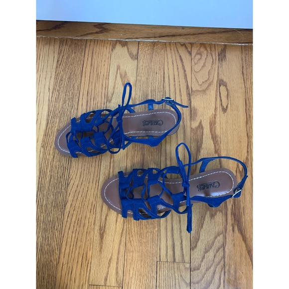 Carlos Santana Kiara Wedge Sandals in Blue, Size 7.5, Like New - Picture 2 of 7